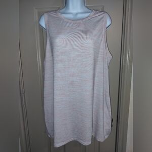 Athleta Pink White Sleeveless Tank Top Sz XL